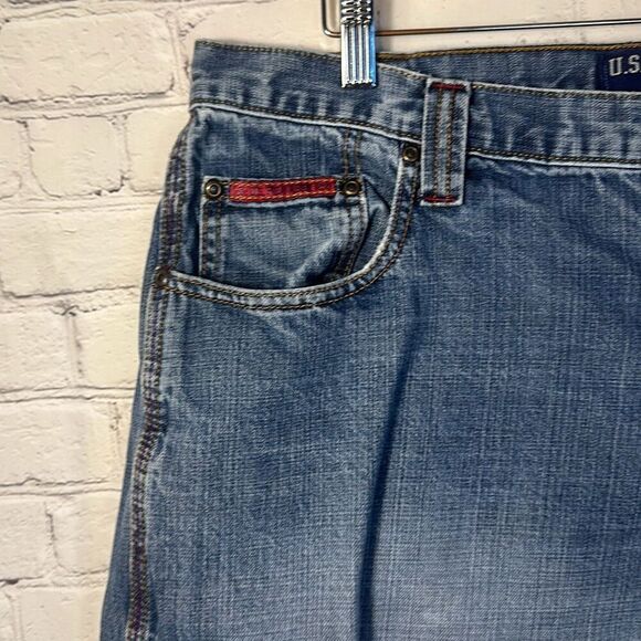 U.S. Polo Assn Mens Baggy Loose Carpenter Jean Shorts Denim Jorts size 38 - Picture 2 of 10